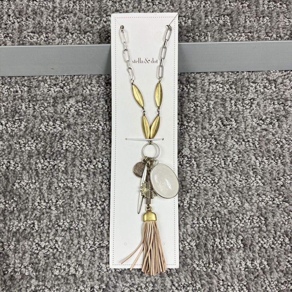 Stella Dot Multicolor Charm Pendant Tassel Necklace Women Jewelry Statement